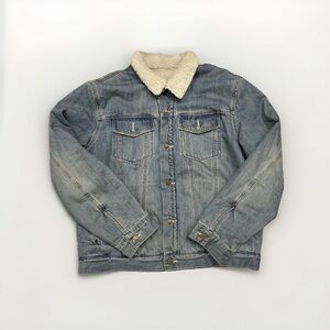 Vintage Old Navy Denim Sherpa Lined Trucker Jacket - SZ L